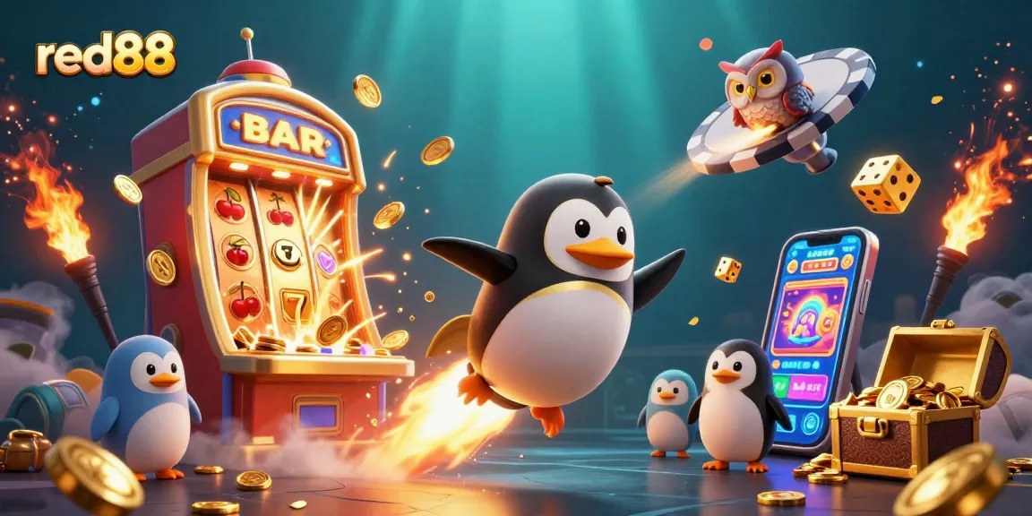 Experience thrilling adventures at red88 with a gold penguin and jackpot explosions.