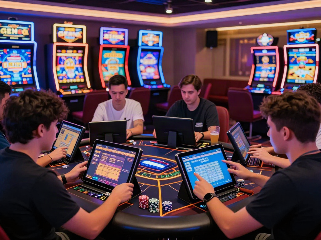 Engaging gaming atmosphere with players enjoying GEM88 online casino slots and tables
