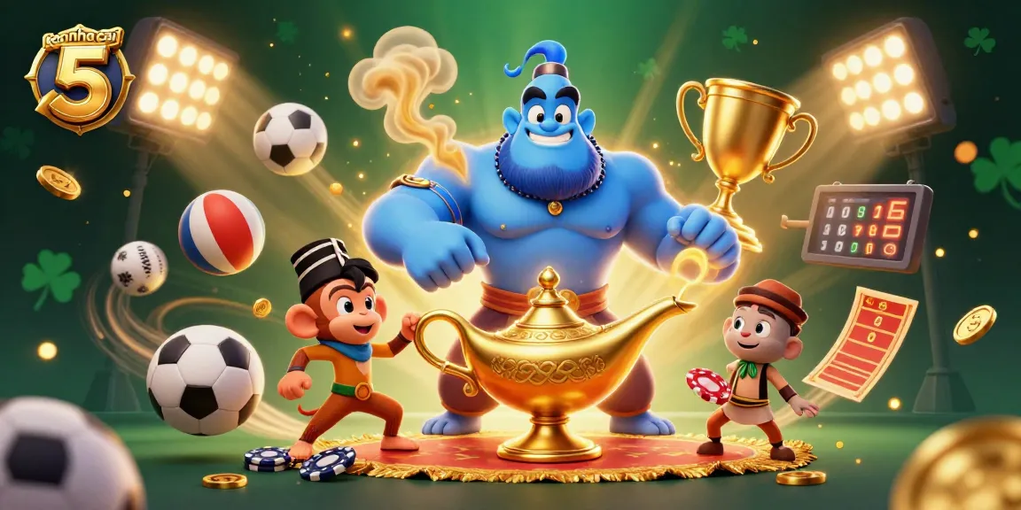 Engage with keo nha cai 5 as the genie guides your sports betting adventures through vibrant scenes.
