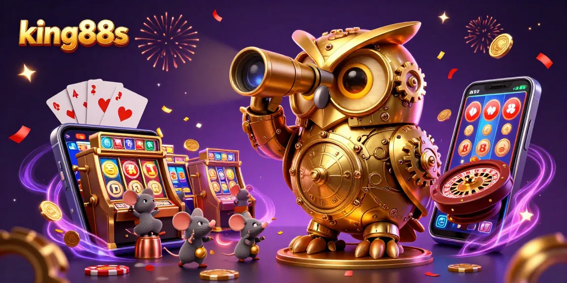 king88s delights players with a vibrant 3D casino scene featuring engaging game elements and characters.