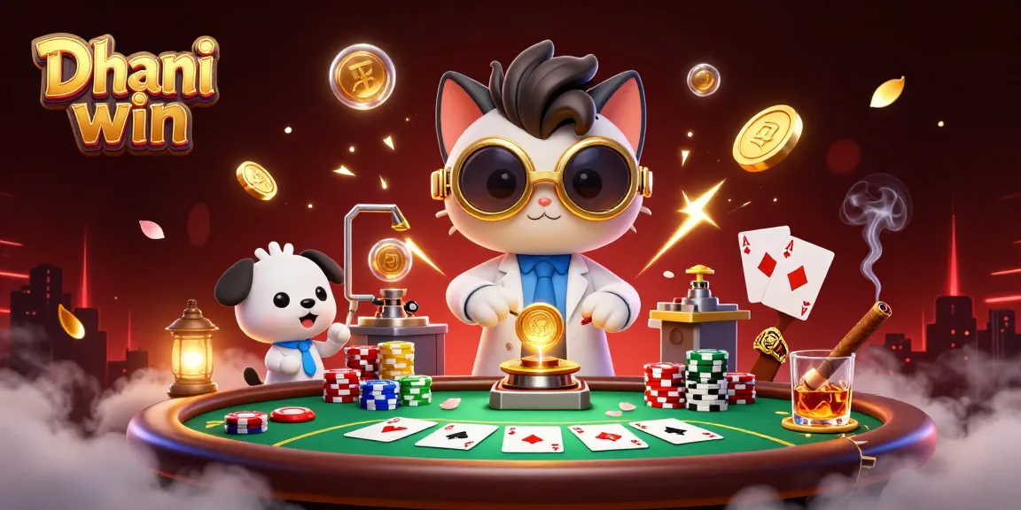 Dive into the action at Dhani win with a vibrant 3D casino scene featuring dynamic game elements and engaging characters.